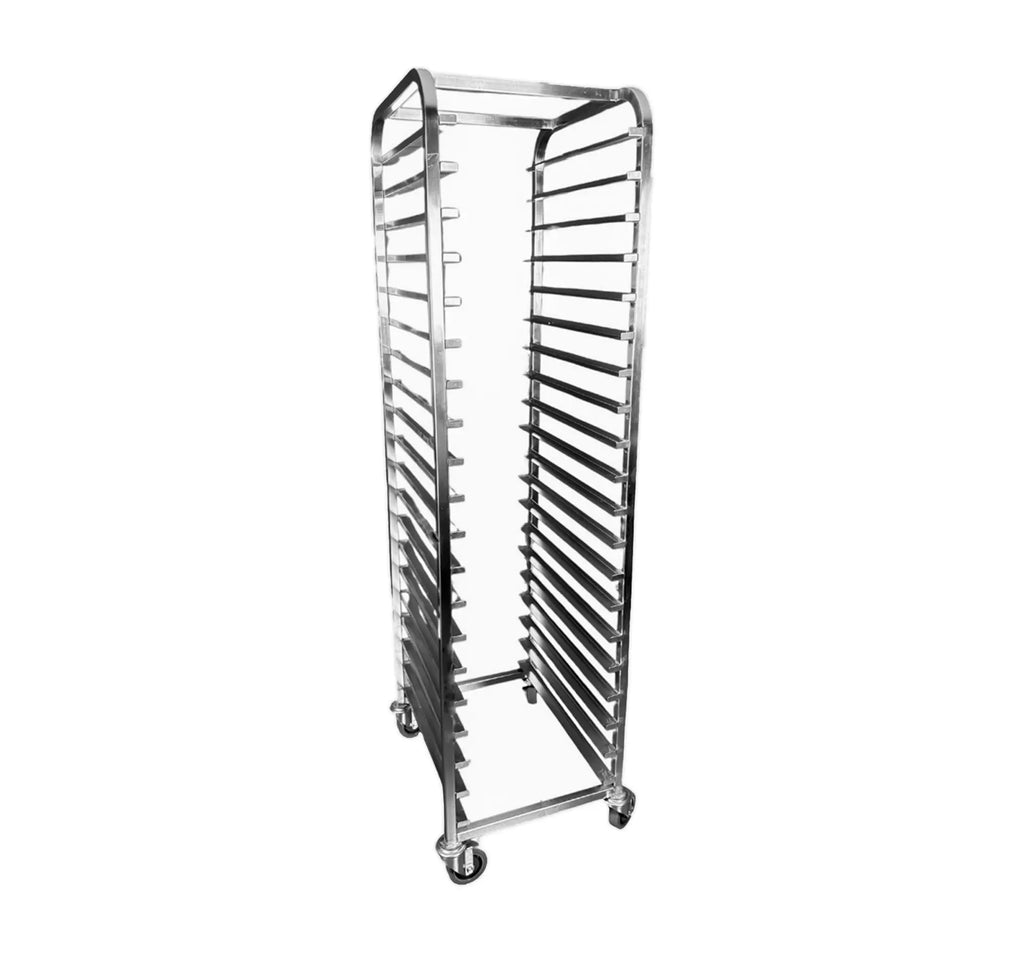 Edelstahl-Regalwagen 60 x 40 - 20 Auflagen (schmal)