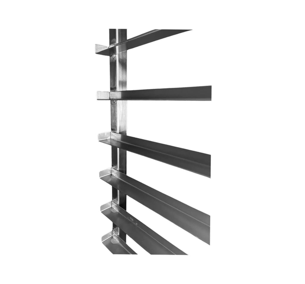 Edelstahl-Regalwagen 60 x 40 - 20 Auflagen (breit)